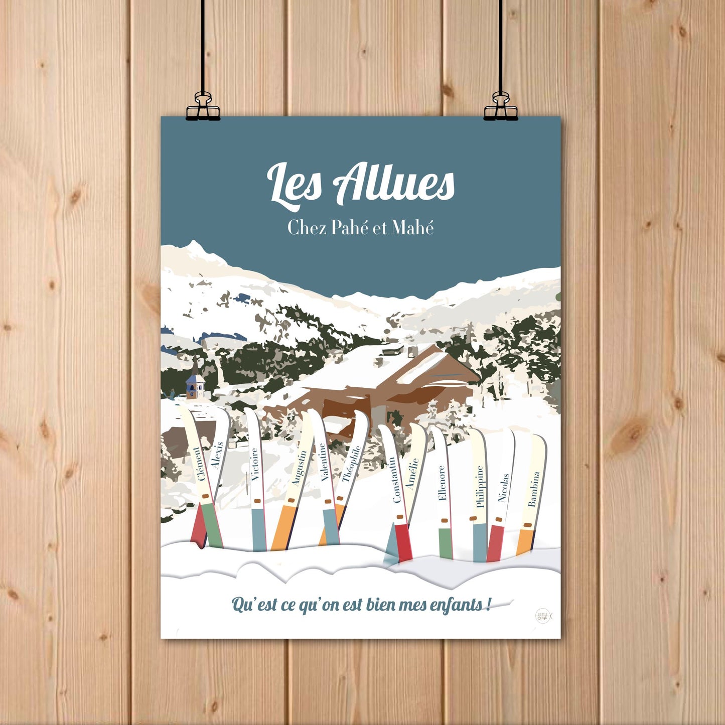 Affiche personnalisée Skis